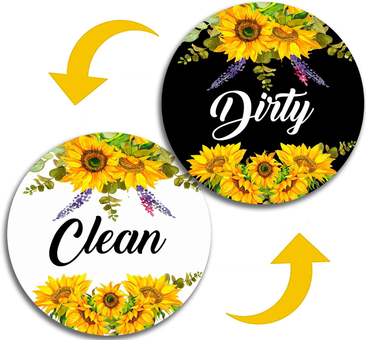 DISHWASHER CLEAN DIRTY REVERSIBLE MAGNET SIGN INDICATOR 3.15 NON-SCRATCHING. Available Now for $8.59